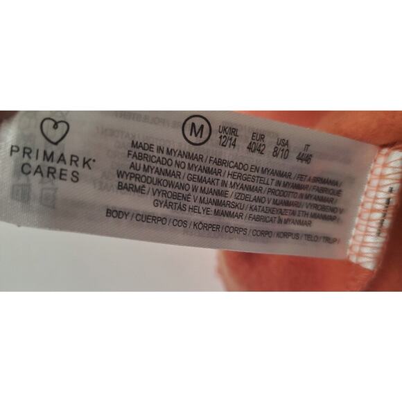 Primark Cares Womens M Oversized Loose Fit Hoodie Pullover Sweatshirt Orange - Picture 8 of 9